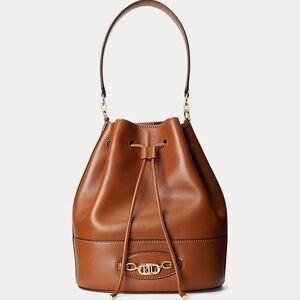 Leather Large Andie Drawstring Bag Ralph Lauren